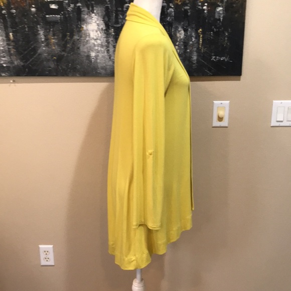 INC International Concepts Yellow Open Front Lightweight Cardigan Sweater-Size S - Picture 4 of 9